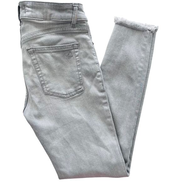 DL1961 Florence Instasculpt 25 Cropped Jeans in Legendary Grey Stretch Fray Hem - Picture 9 of 9